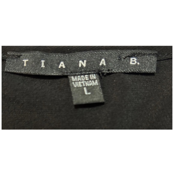 TIANA B. Square Neckline, Maxi Style Fit, Midi Length, Short Sleeve Black Dress - Picture 5 of 5